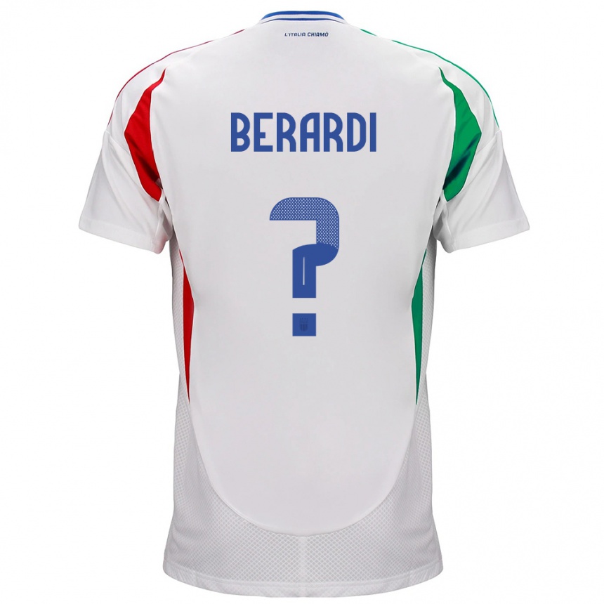 Men Football Italy Domenico Berardi #0 White Away Jersey 24-26 T-Shirt Uk