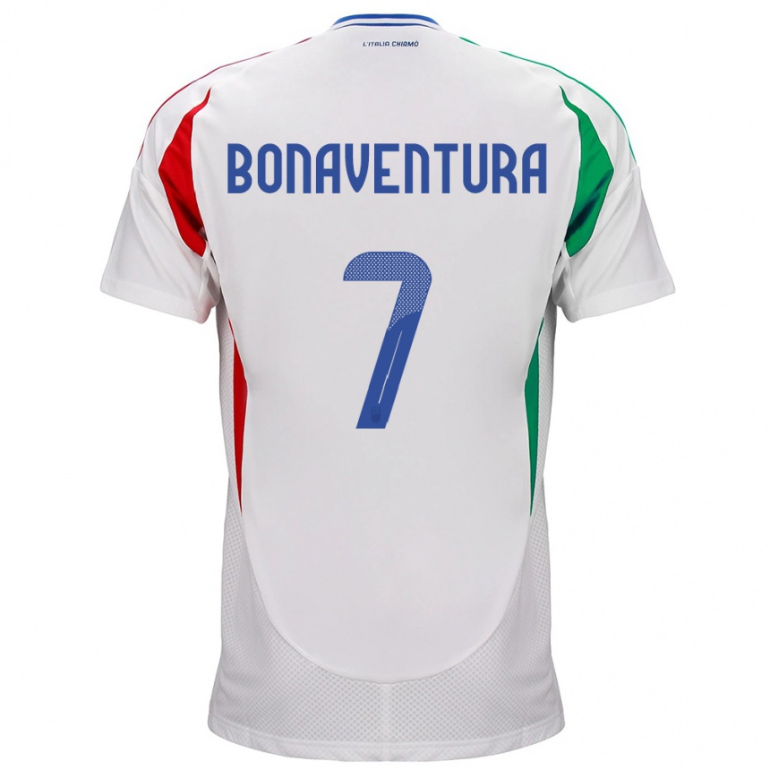 Men Football Italy Giacomo Bonaventura #7 White Away Jersey 24-26 T-Shirt Uk