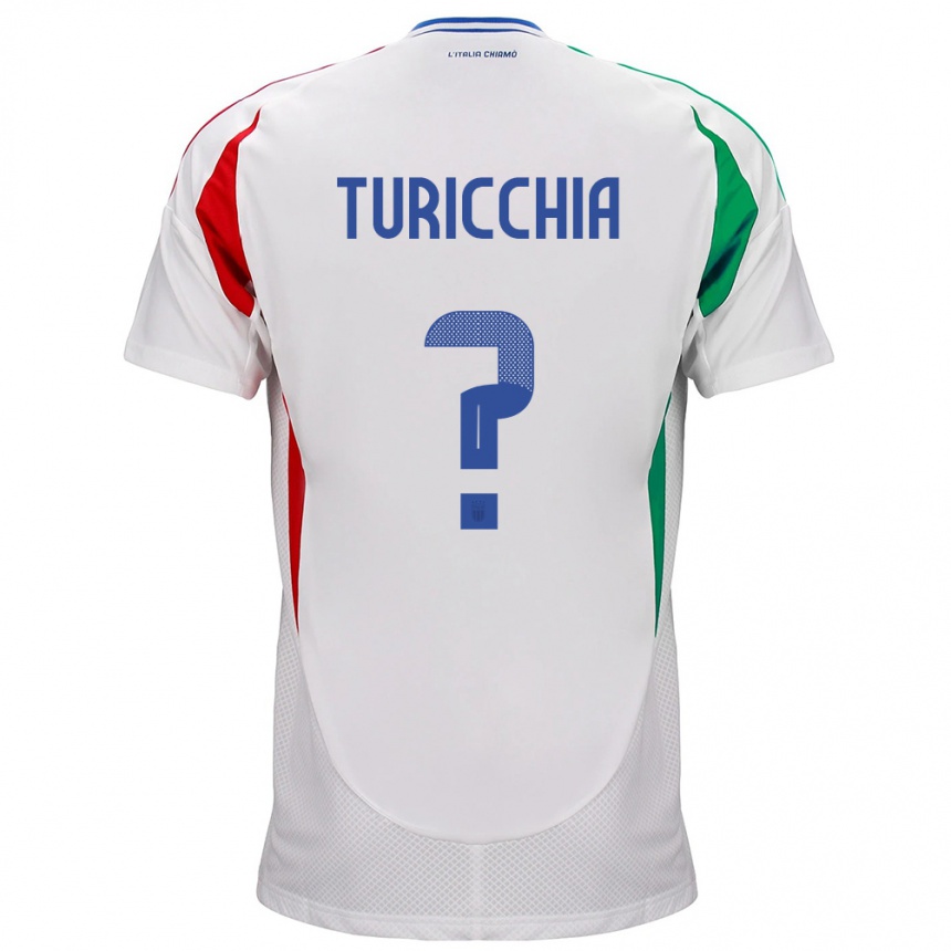 Men Football Italy Riccardo Turicchia #0 White Away Jersey 24-26 T-Shirt Uk