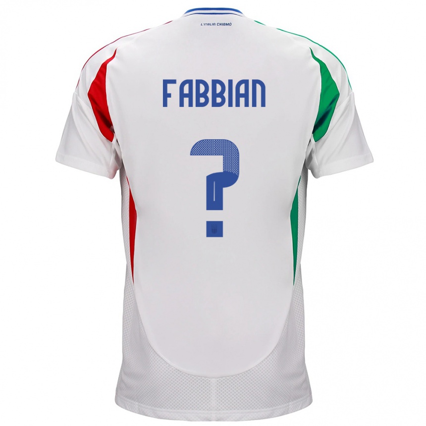 Men Football Italy Giovanni Fabbian #0 White Away Jersey 24-26 T-Shirt Uk