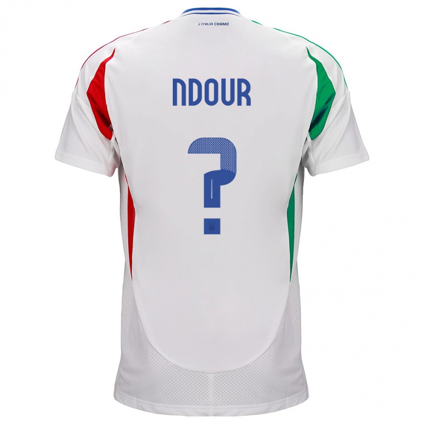 Men Football Italy Cher Ndour #0 White Away Jersey 24-26 T-Shirt Uk