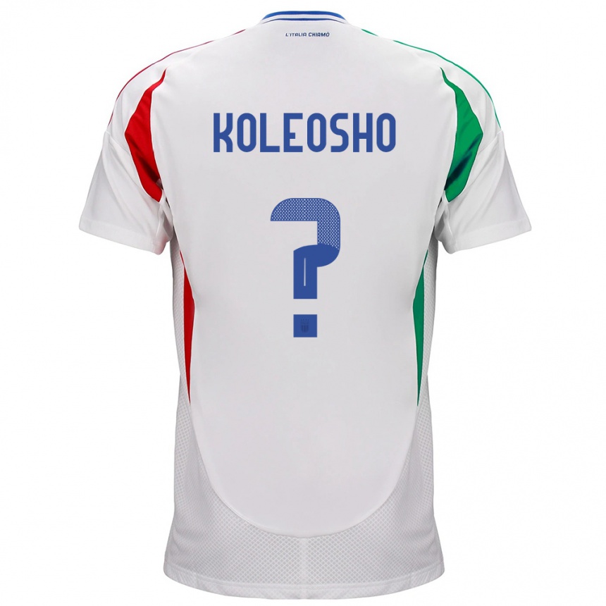 Men Football Italy Luca Koleosho #0 White Away Jersey 24-26 T-Shirt Uk