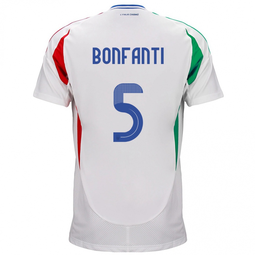 Men Football Italy Giovanni Bonfanti #5 White Away Jersey 24-26 T-Shirt Uk