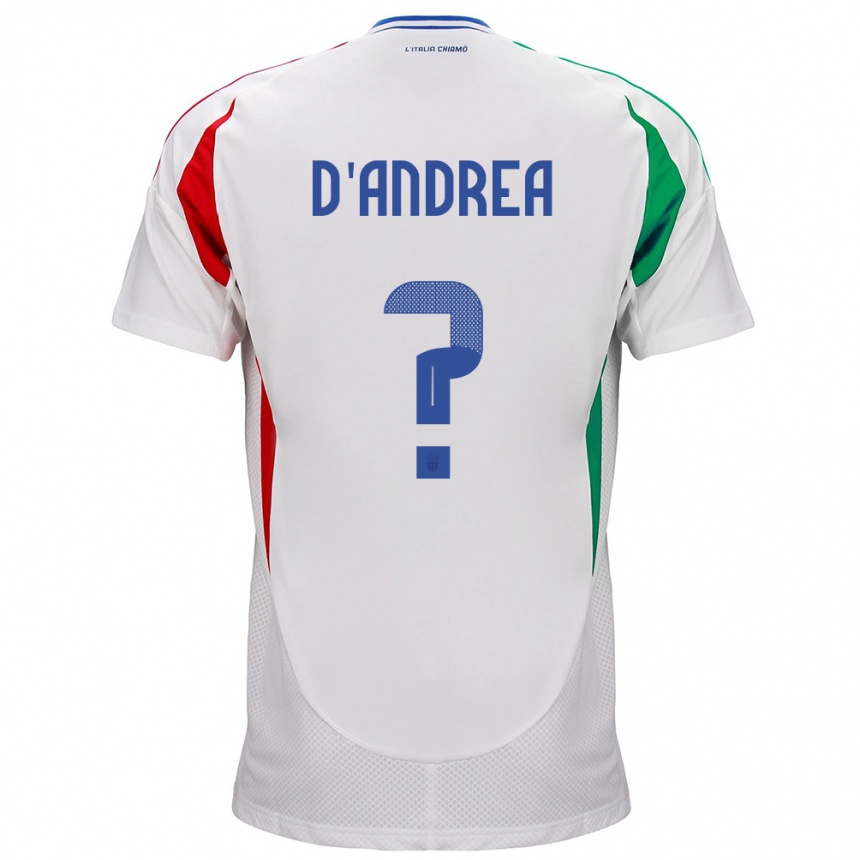 Men Football Italy Luca D'andrea #0 White Away Jersey 24-26 T-Shirt Uk