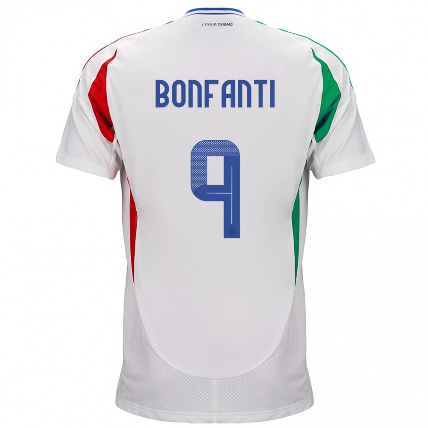 Men Football Italy Nicholas Bonfanti #9 White Away Jersey 24-26 T-Shirt Uk