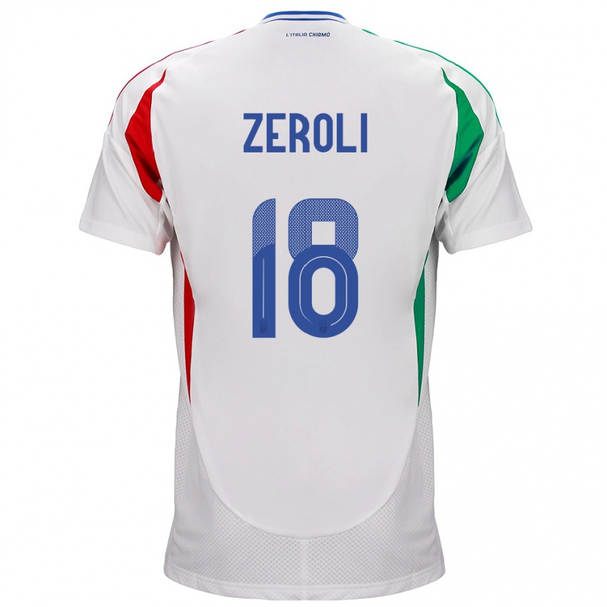 Men Football Italy Kevin Zeroli #18 White Away Jersey 24-26 T-Shirt Uk