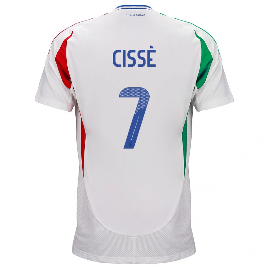 Men Football Italy Alphadjo Cissè #7 White Away Jersey 24-26 T-Shirt Uk