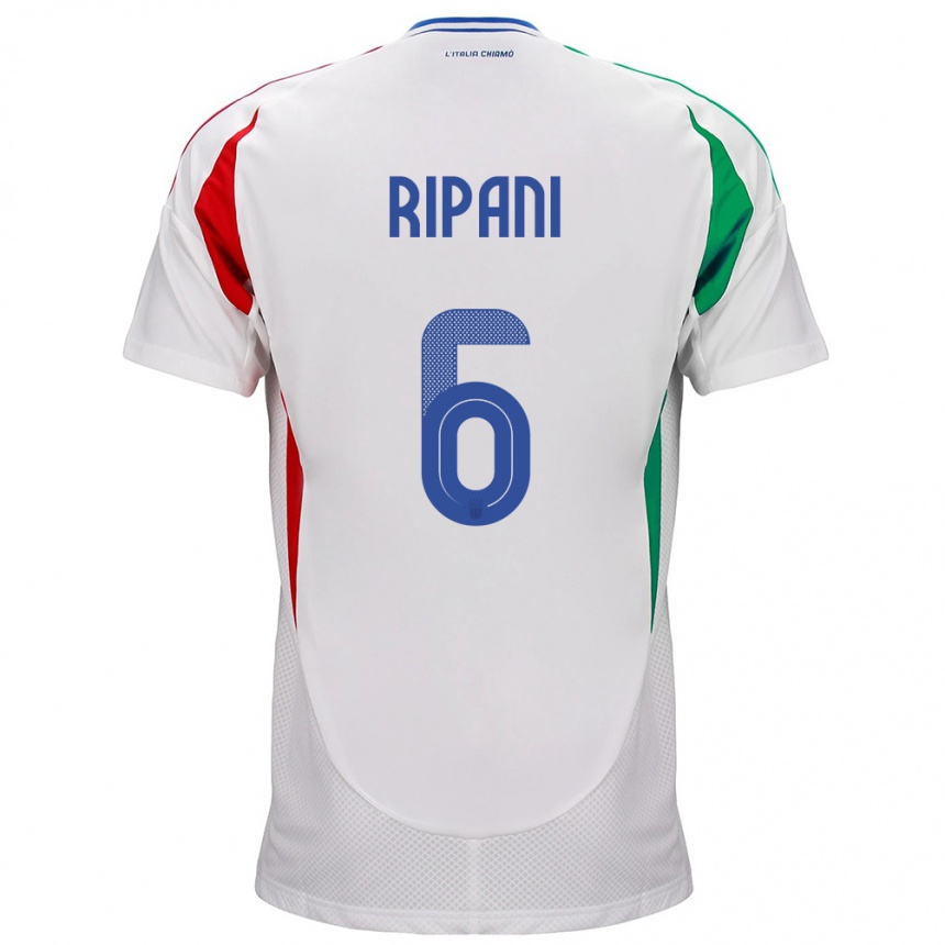 Men Football Italy Diego Ripani #6 White Away Jersey 24-26 T-Shirt Uk