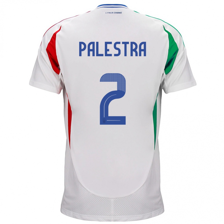 Men Football Italy Marco Palestra #2 White Away Jersey 24-26 T-Shirt Uk