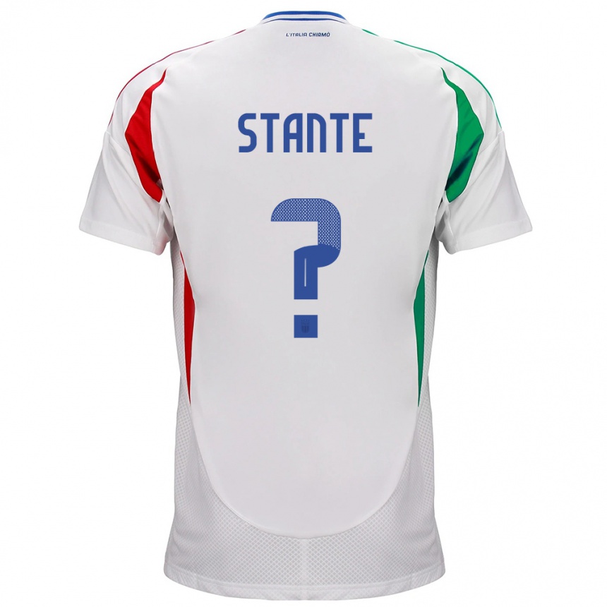 Men Football Italy Francesco Stante #0 White Away Jersey 24-26 T-Shirt Uk