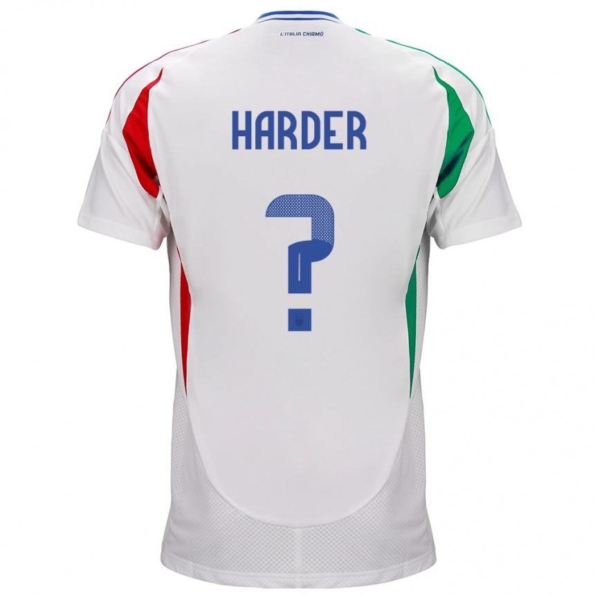 Men Football Italy Jonas Harder #0 White Away Jersey 24-26 T-Shirt Uk