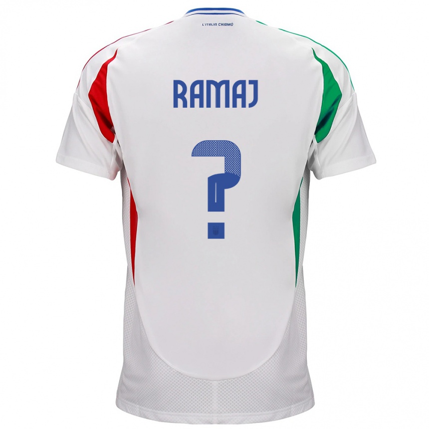 Men Football Italy Gabriel Ramaj #0 White Away Jersey 24-26 T-Shirt Uk