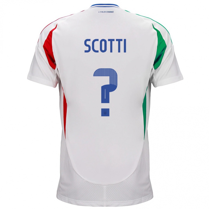 Men Football Italy Filippo Scotti #0 White Away Jersey 24-26 T-Shirt Uk