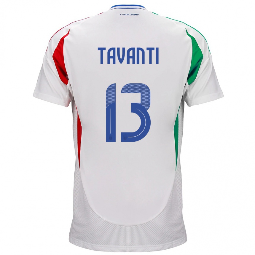 Men Football Italy Samuele Tavanti #13 White Away Jersey 24-26 T-Shirt Uk