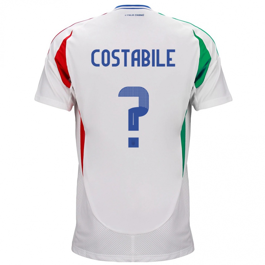 Men Football Italy Cristian Costabile #0 White Away Jersey 24-26 T-Shirt Uk