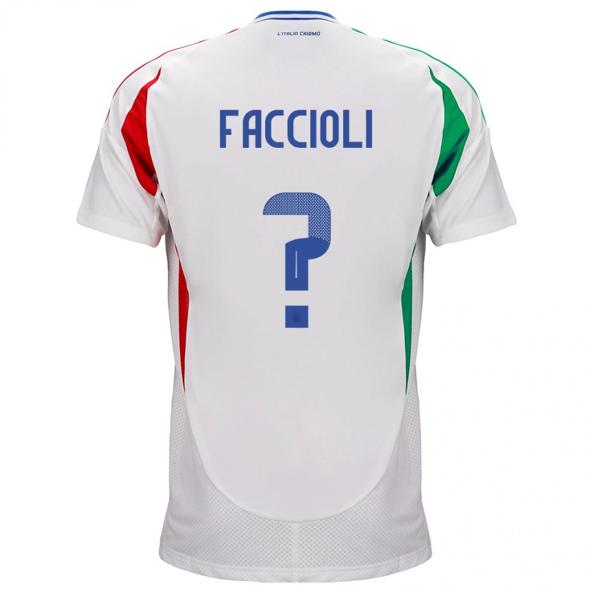 Men Football Italy Pietro Faccioli #0 White Away Jersey 24-26 T-Shirt Uk