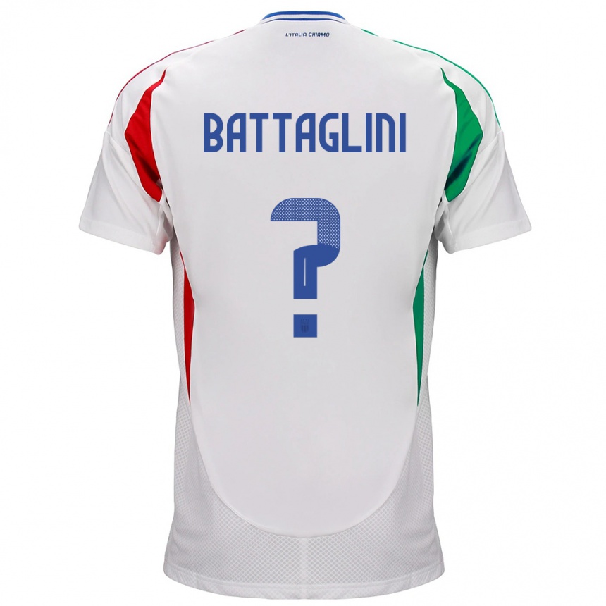 Men Football Italy Pietro Battaglini #0 White Away Jersey 24-26 T-Shirt Uk