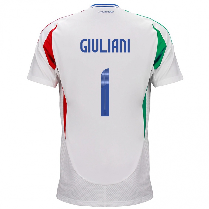 Men Football Italy Laura Giuliani #1 White Away Jersey 24-26 T-Shirt Uk