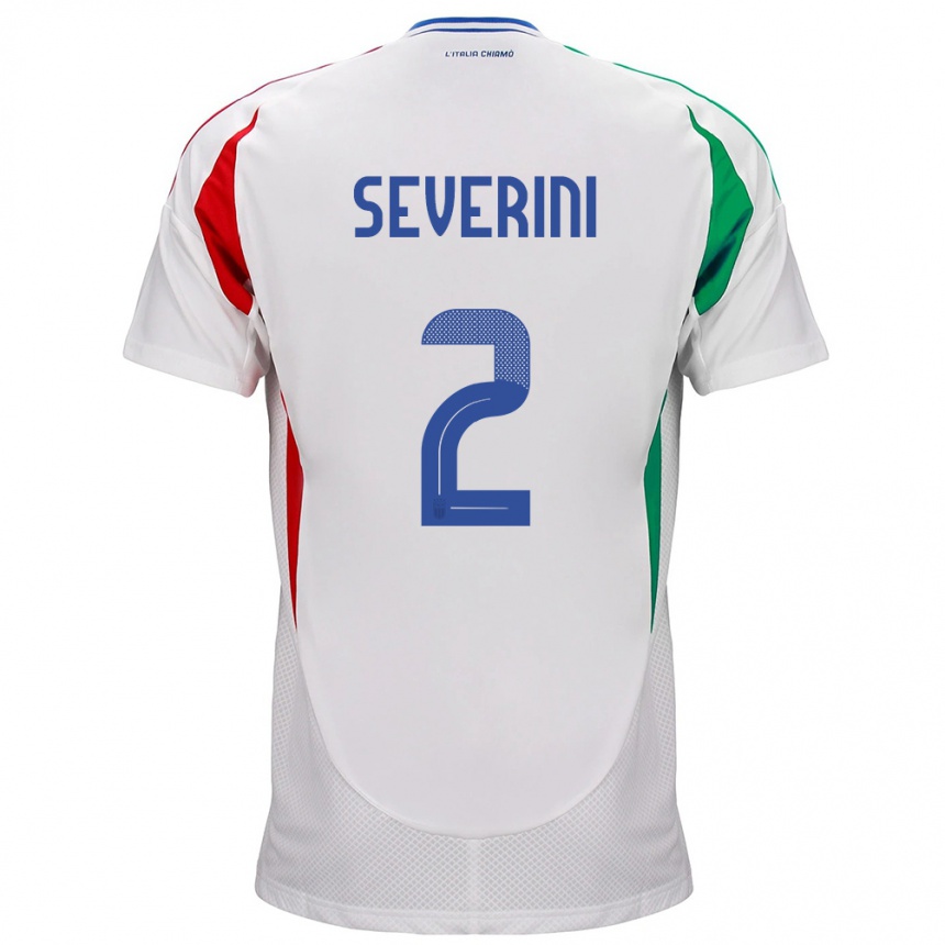 Men Football Italy Emma Severini #2 White Away Jersey 24-26 T-Shirt Uk