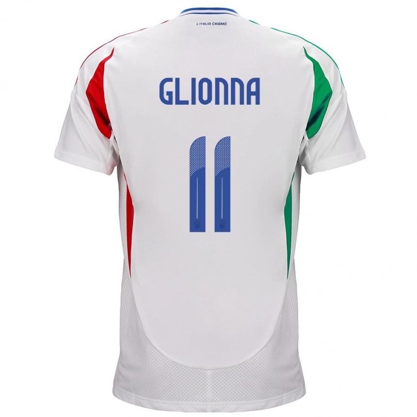 Men Football Italy Benedetta Glionna #11 White Away Jersey 24-26 T-Shirt Uk