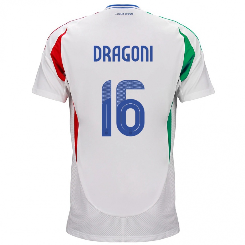 Men Football Italy Giulia Dragoni #16 White Away Jersey 24-26 T-Shirt Uk