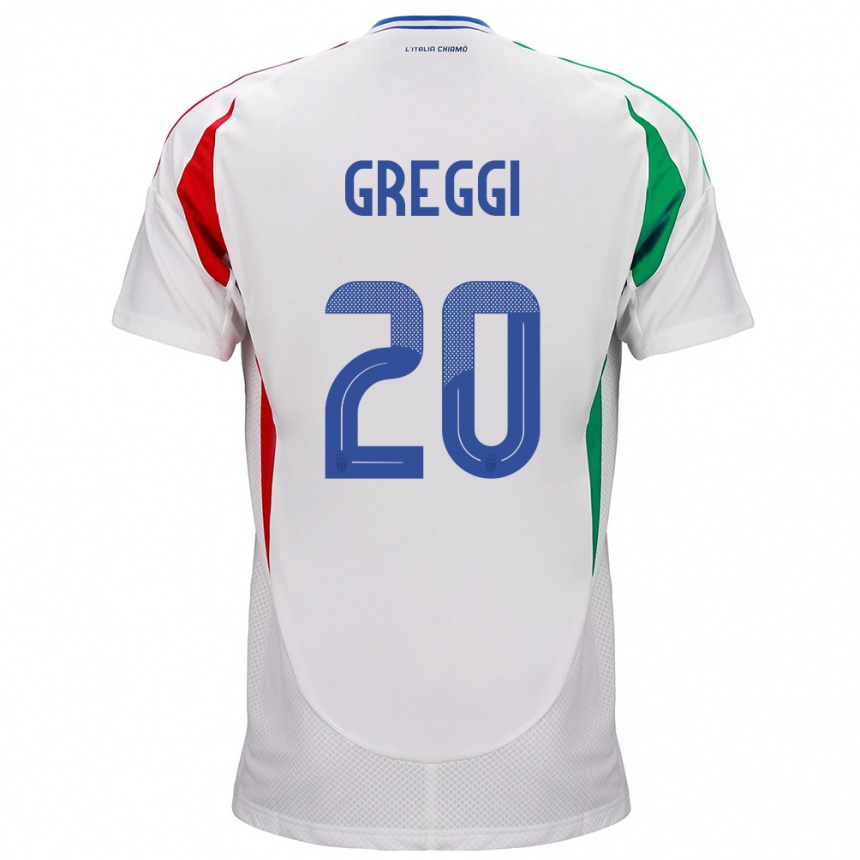 Men Football Italy Giada Greggi #20 White Away Jersey 24-26 T-Shirt Uk