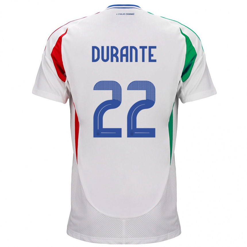 Men Football Italy Francesca Durante #22 White Away Jersey 24-26 T-Shirt Uk