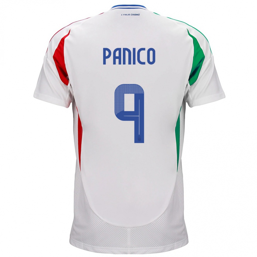 Men Football Italy Patrizia Panico #9 White Away Jersey 24-26 T-Shirt Uk