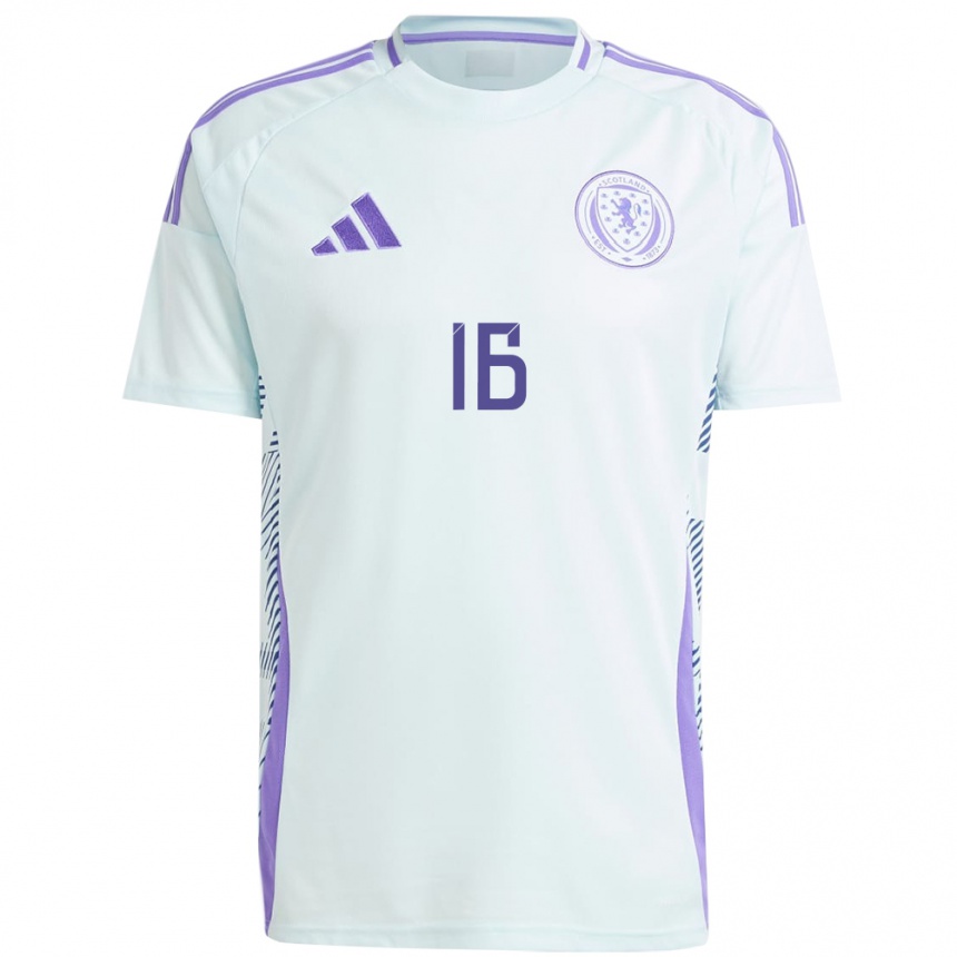 Men Football Scotland Amy Rodgers #16 Light Mint Blue Away Jersey 24-26 T-Shirt Uk