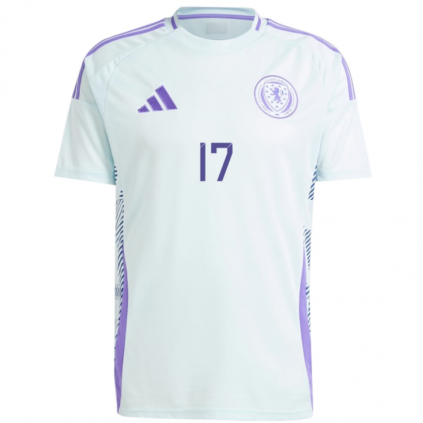 Men Football Scotland Finlay Hale #17 Light Mint Blue Away Jersey 24-26 T-Shirt Uk