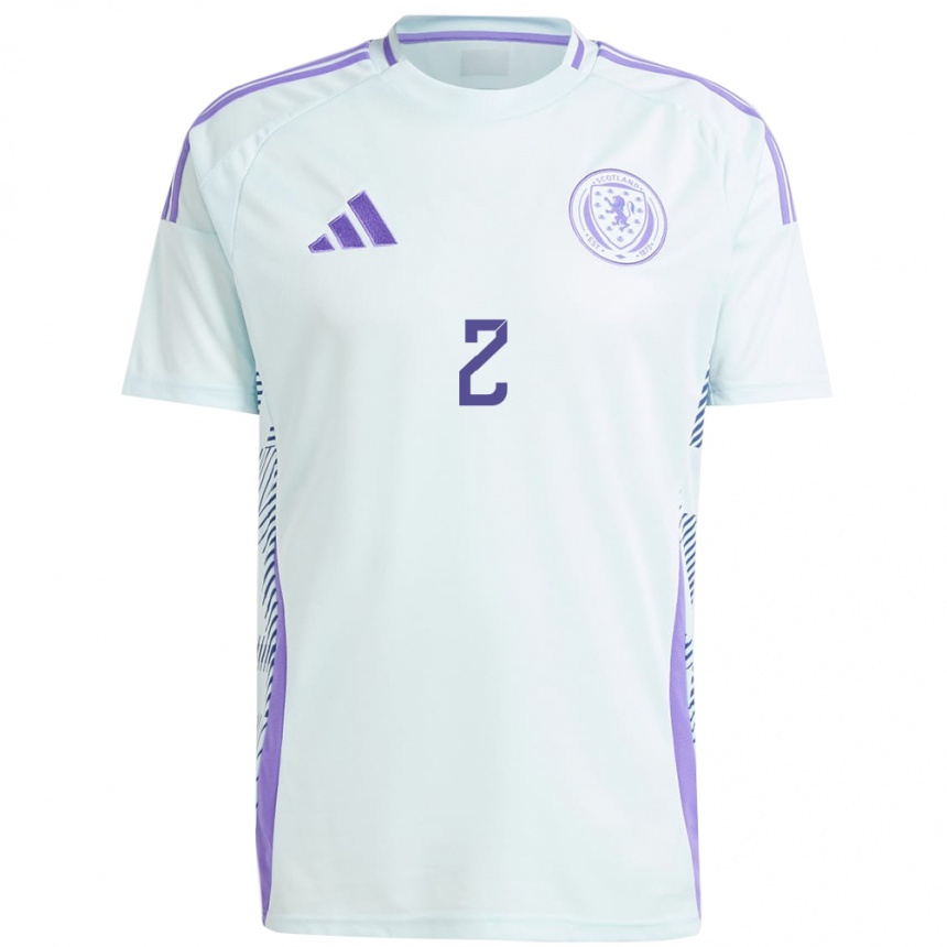 Men Football Scotland Nicola Docherty #2 Light Mint Blue Away Jersey 24-26 T-Shirt Uk