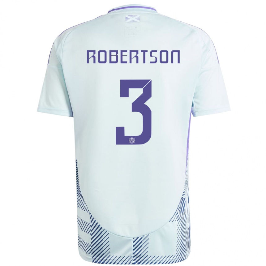 Men Football Scotland Andrew Robertson #3 Light Mint Blue Away Jersey 24-26 T-Shirt Uk