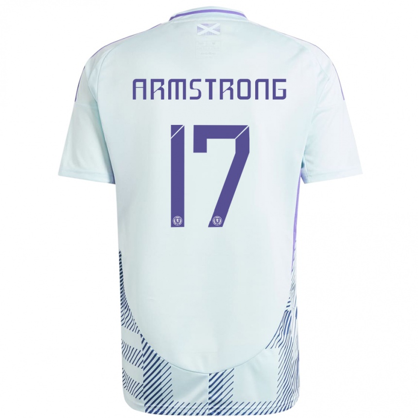 Men Football Scotland Stuart Armstrong #17 Light Mint Blue Away Jersey 24-26 T-Shirt Uk