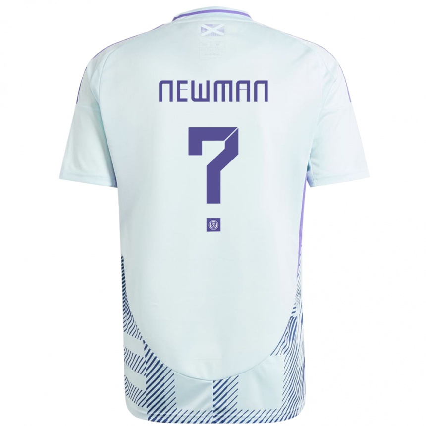 Men Football Scotland Jack Newman #0 Light Mint Blue Away Jersey 24-26 T-Shirt Uk