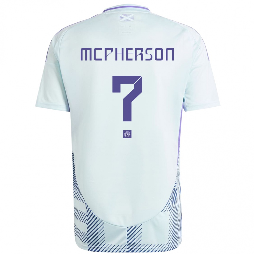 Men Football Scotland Ben Mcpherson #0 Light Mint Blue Away Jersey 24-26 T-Shirt Uk