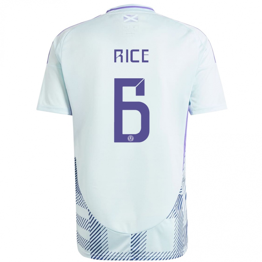 Men Football Scotland Bailey Rice #6 Light Mint Blue Away Jersey 24-26 T-Shirt Uk