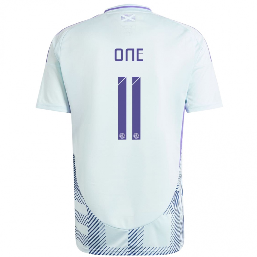 Men Football Scotland Ryan Oné #11 Light Mint Blue Away Jersey 24-26 T-Shirt Uk