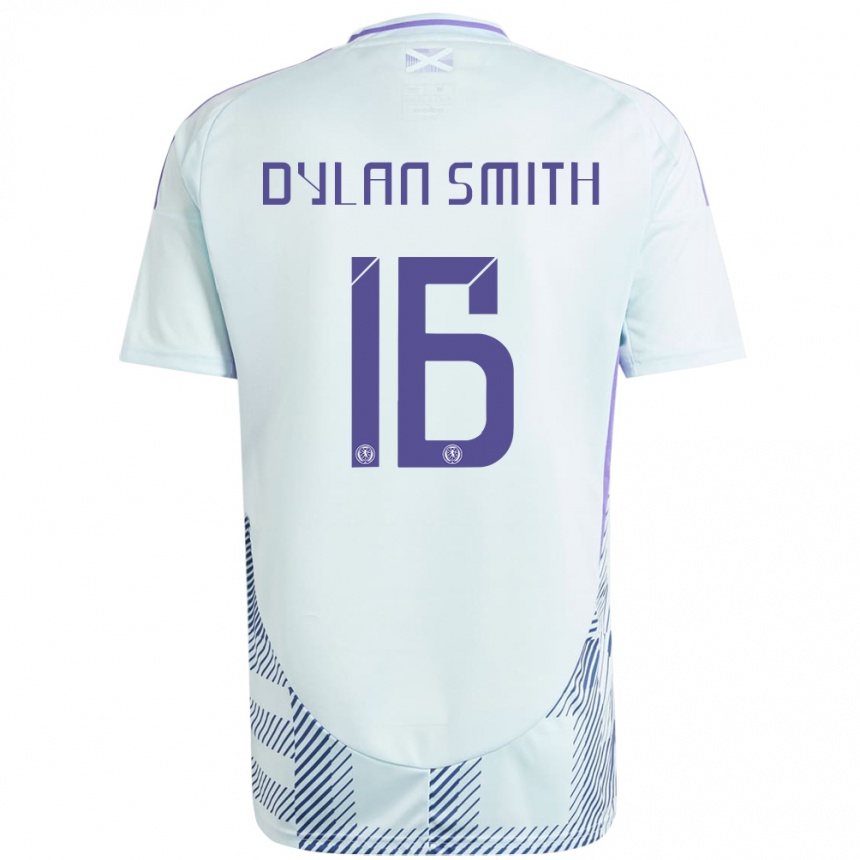 Men Football Scotland Dylan Smith #16 Light Mint Blue Away Jersey 24-26 T-Shirt Uk