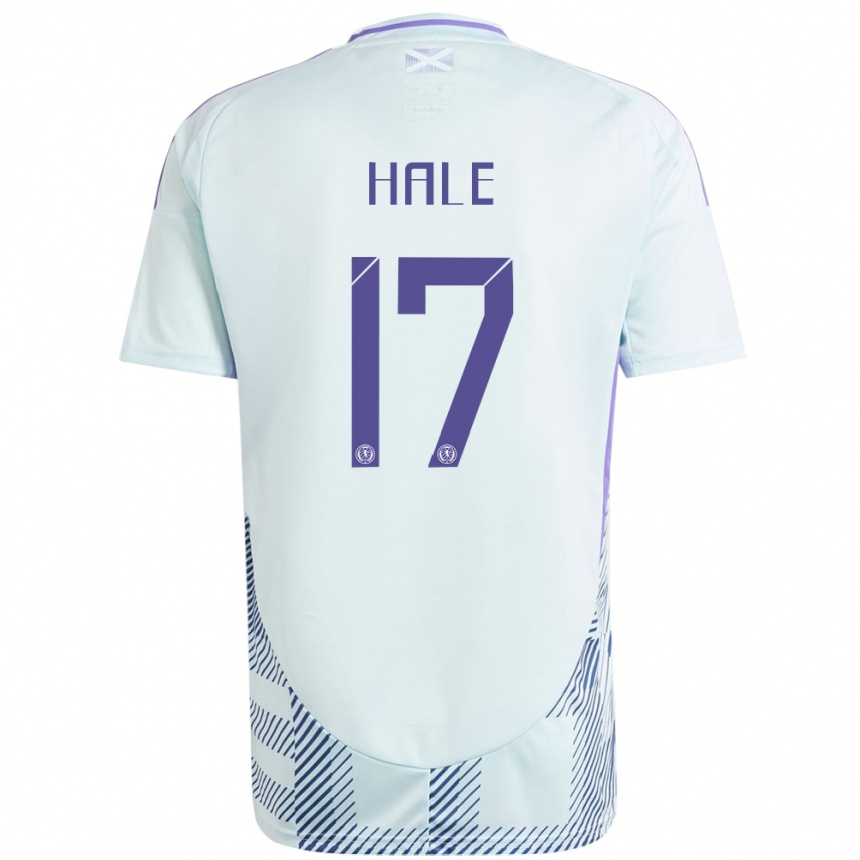 Men Football Scotland Finlay Hale #17 Light Mint Blue Away Jersey 24-26 T-Shirt Uk