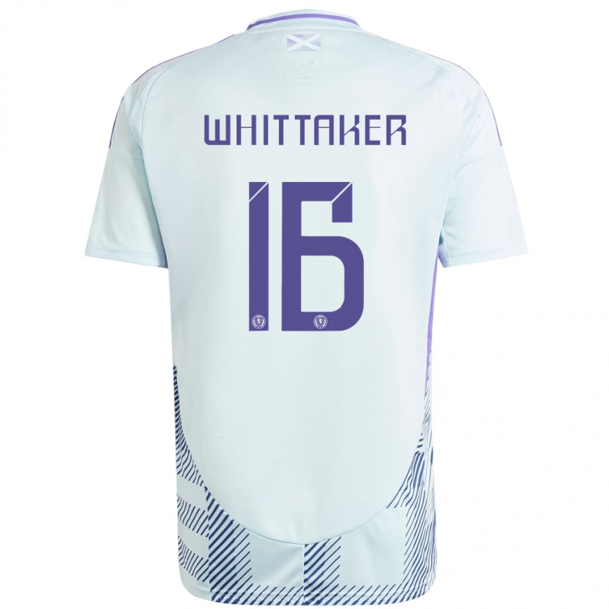 Men Football Scotland Rory Whittaker #16 Light Mint Blue Away Jersey 24-26 T-Shirt Uk