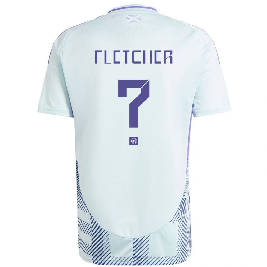 Men Football Scotland Tyler Fletcher #0 Light Mint Blue Away Jersey 24-26 T-Shirt Uk