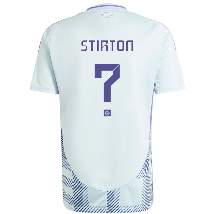 Men Football Scotland Owen Stirton #0 Light Mint Blue Away Jersey 24-26 T-Shirt Uk