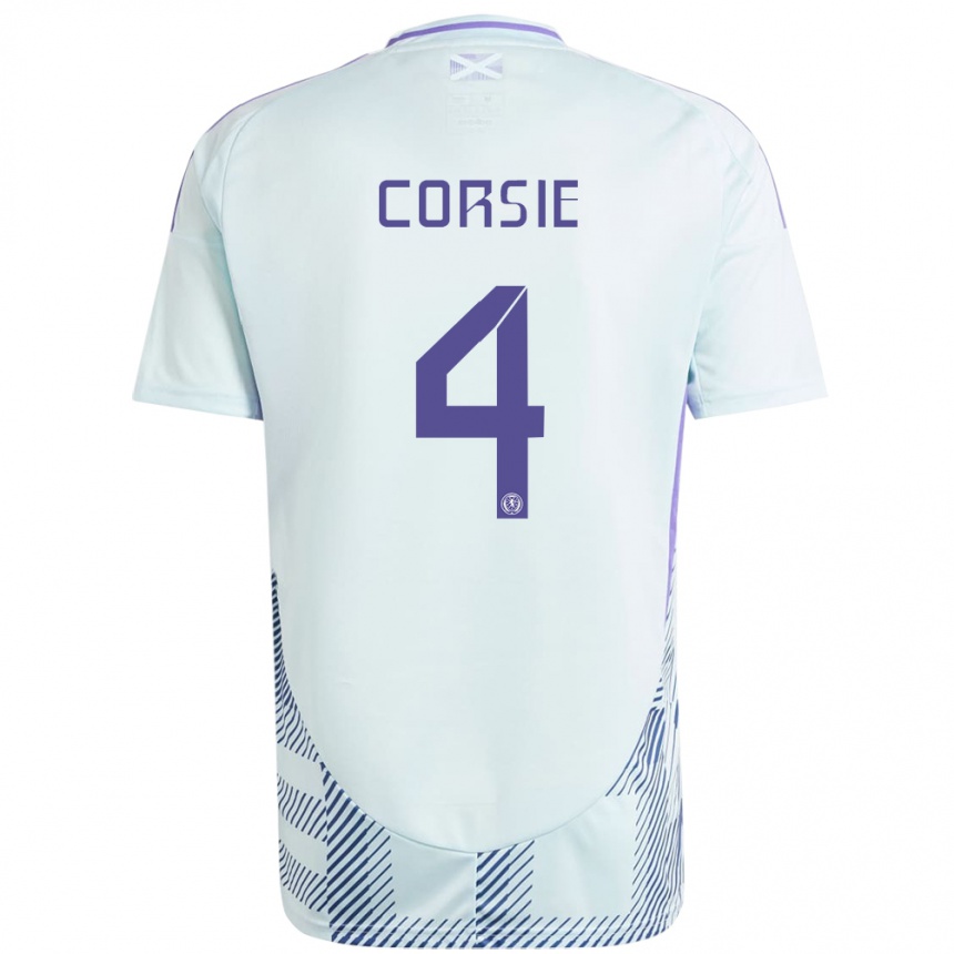 Men Football Scotland Rachel Corsie #4 Light Mint Blue Away Jersey 24-26 T-Shirt Uk