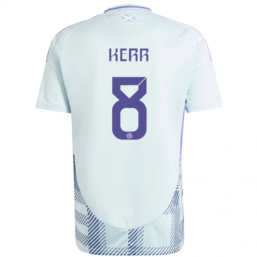 Men Football Scotland Samantha Kerr #8 Light Mint Blue Away Jersey 24-26 T-Shirt Uk