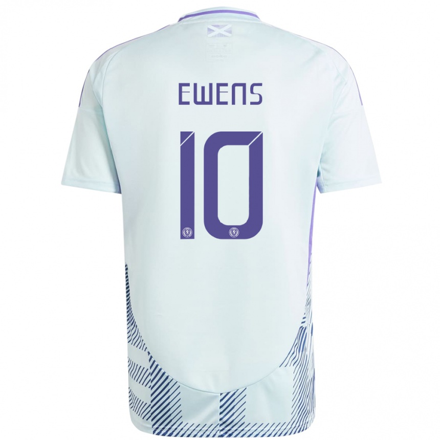 Men Football Scotland Sarah Ewens #10 Light Mint Blue Away Jersey 24-26 T-Shirt Uk