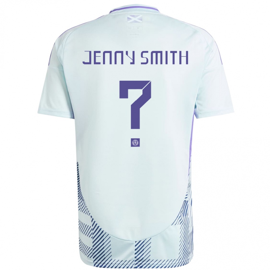 Men Football Scotland Jenny Smith #0 Light Mint Blue Away Jersey 24-26 T-Shirt Uk