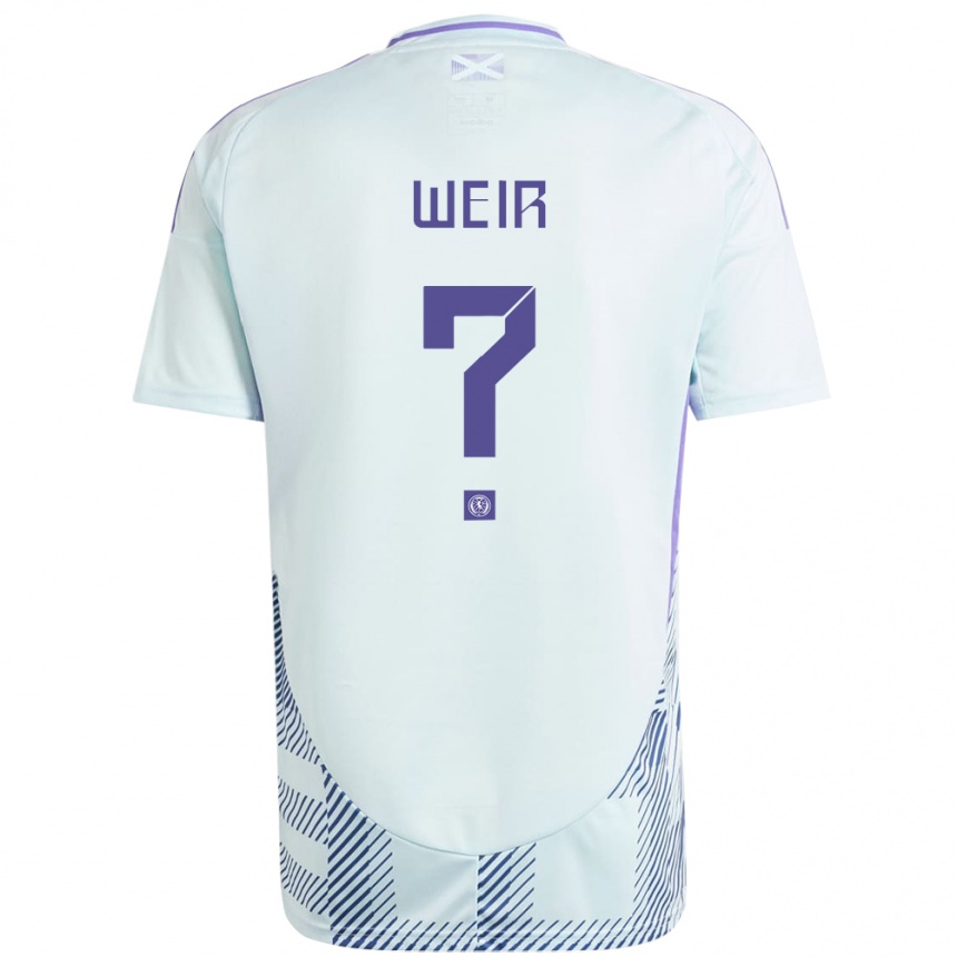 Men Football Scotland Caroline Weir #0 Light Mint Blue Away Jersey 24-26 T-Shirt Uk