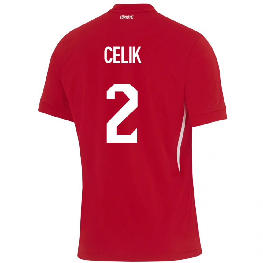 Men Football Turkey Zeki Çelik #2 Red Away Jersey 24-26 T-Shirt Uk