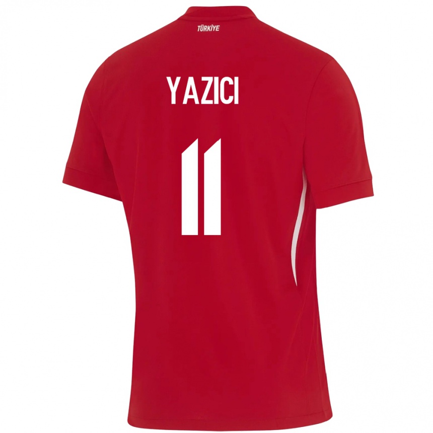 Men Football Turkey Yusuf Yazıcı #11 Red Away Jersey 24-26 T-Shirt Uk