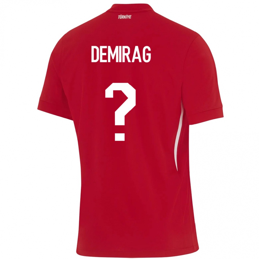 Men Football Turkey Bilal Demirağ #0 Red Away Jersey 24-26 T-Shirt Uk